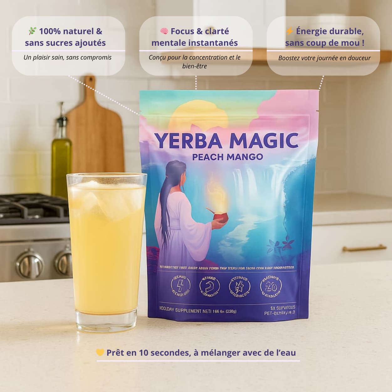 YERBA MATE® Poudre Instantanée – Pêche Mangue